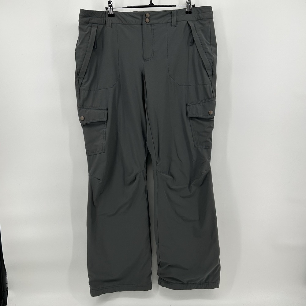 Eddie Bauer Travex‎ Womens 12 Gray Stretch Cargo Hiking Travel Pants Gorpcore